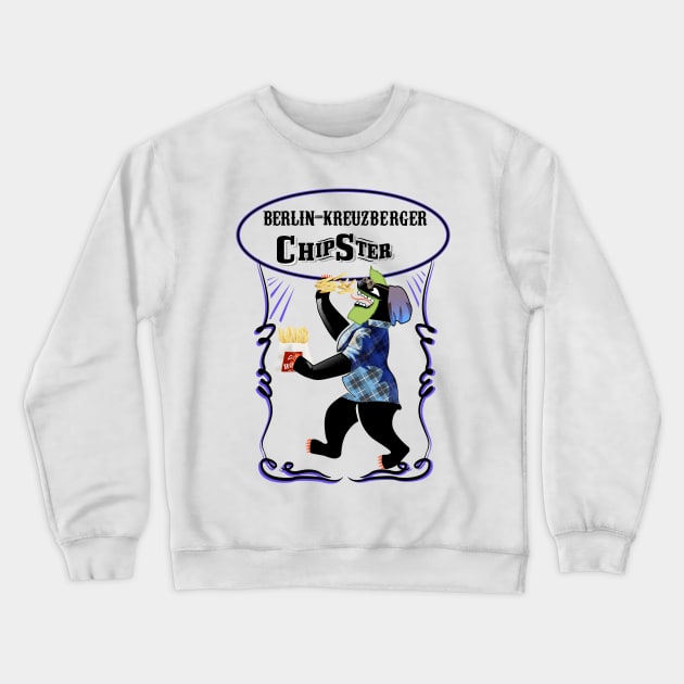 Berlin Chipster Crewneck Sweatshirt by dave-ulmrolls